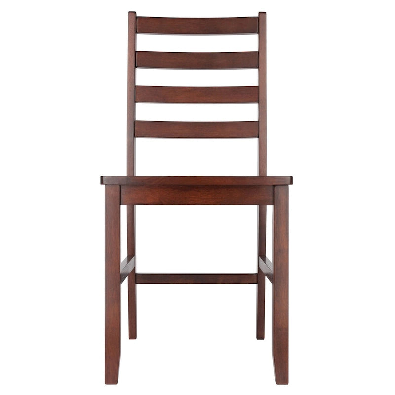 Ensemble de 2 chaises à dossier échelle, Noyer - 16,54 x 18,63 x 34,65 pouces
