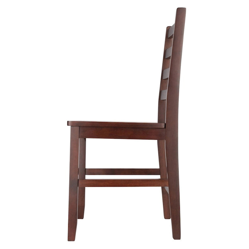 Ensemble de 2 chaises à dossier échelle, Noyer - 16,54 x 18,63 x 34,65 pouces