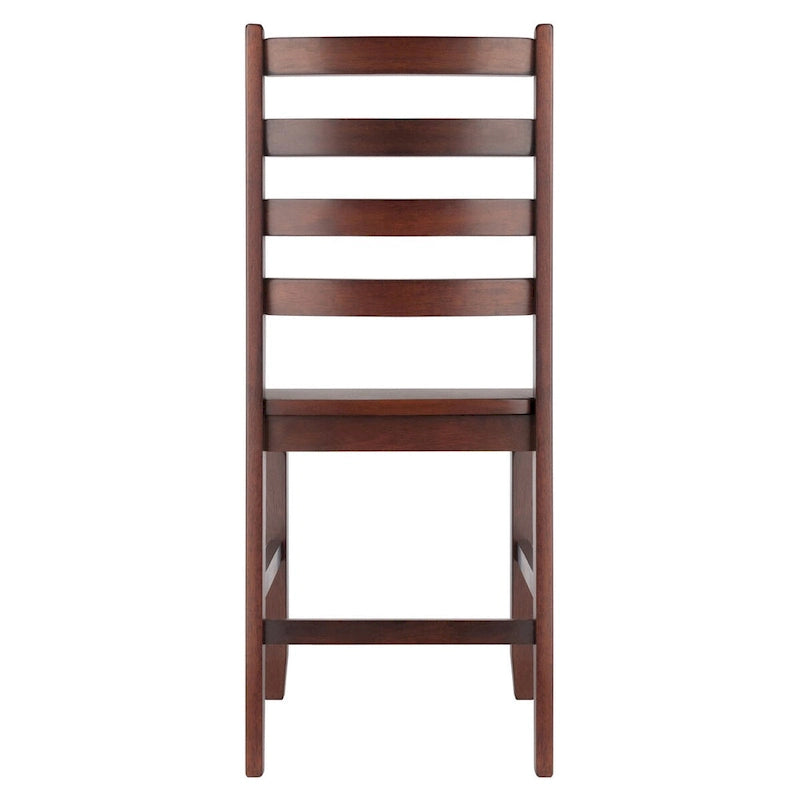 Ensemble de 2 chaises à dossier échelle, Noyer - 16,54 x 18,63 x 34,65 pouces