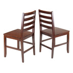 Ensemble de 2 chaises à dossier échelle, Noyer - 16,54 x 18,63 x 34,65 pouces