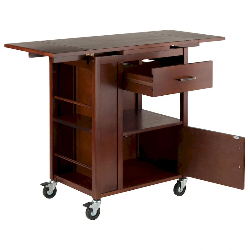 Desserte de cuisine à plateau extensible, fini noyer – 69,9 x 46,6 x 85 cm