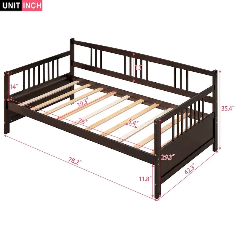Lit de repos moderne en bois massif, multifonctionnel