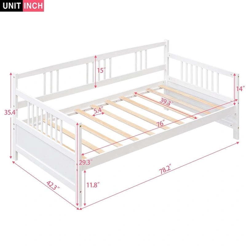 Lit de repos moderne en bois massif, multifonctionnel