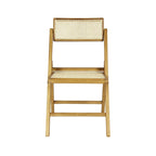 Chaises pliantes en rotin et bois rétro médiévales avec dossiers réglables (deux chaises par lot).