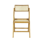 Chaises pliantes en rotin et bois rétro médiévales avec dossiers réglables (deux chaises par lot).