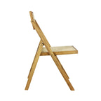 Chaises pliantes en rotin et bois rétro médiévales avec dossiers réglables (deux chaises par lot).