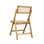 Chaises pliantes en rotin et bois rétro médiévales avec dossiers réglables (deux chaises par lot).