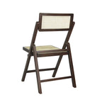 Chaises pliantes en rotin et bois rétro médiévales avec dossiers réglables (deux chaises par lot).