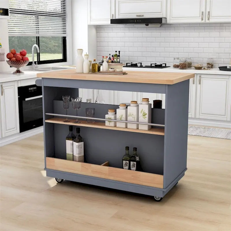 Desservante de cuisine réversible à roulettes avec rangement
