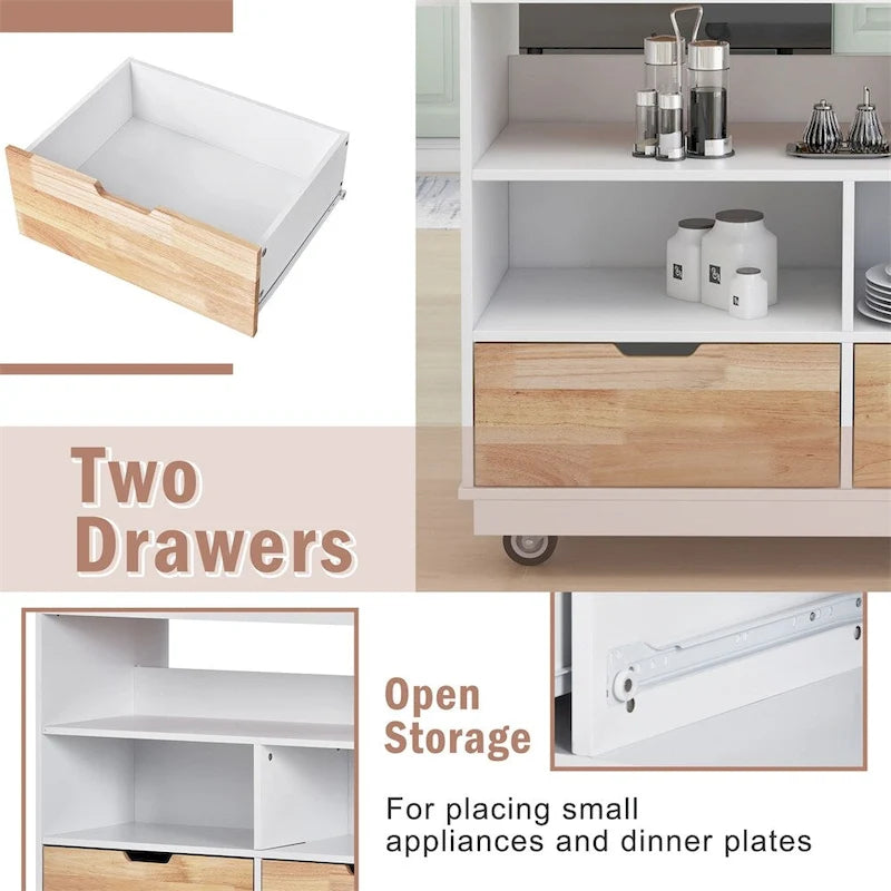 Desservante de cuisine réversible à roulettes avec rangement