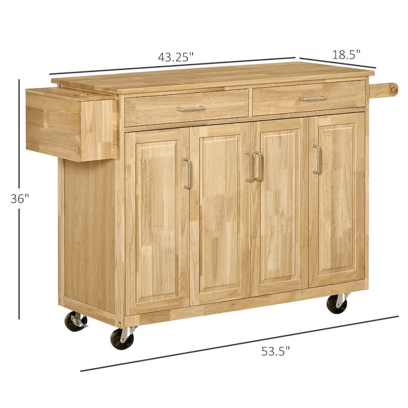 Îlot de cuisine sur roulettes