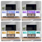 Meuble TV Console de divertissement avec lumières LED - 59,7 pouces L * 22,6 pouces H * 16,1 pouces P