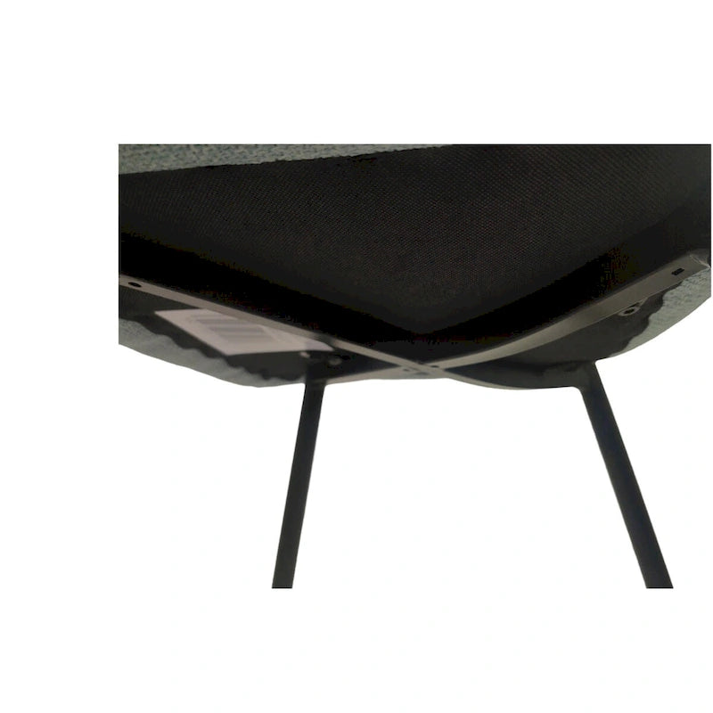 Lot de 4 chaises de salle à manger, chaises d'appoint rembourrées en lin avec assise coussin et pieds en métal noir robustes