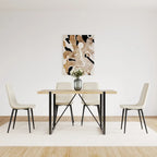 Lot de 4 chaises de salle à manger, chaises d'appoint rembourrées en lin avec assise coussin et pieds en métal noir robustes