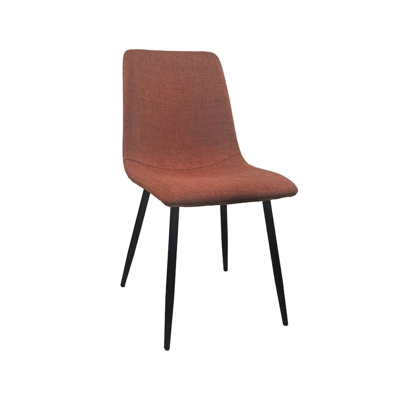 Lot de 4 chaises de salle à manger, chaises d'appoint rembourrées en lin avec assise coussin et pieds en métal noir robustes