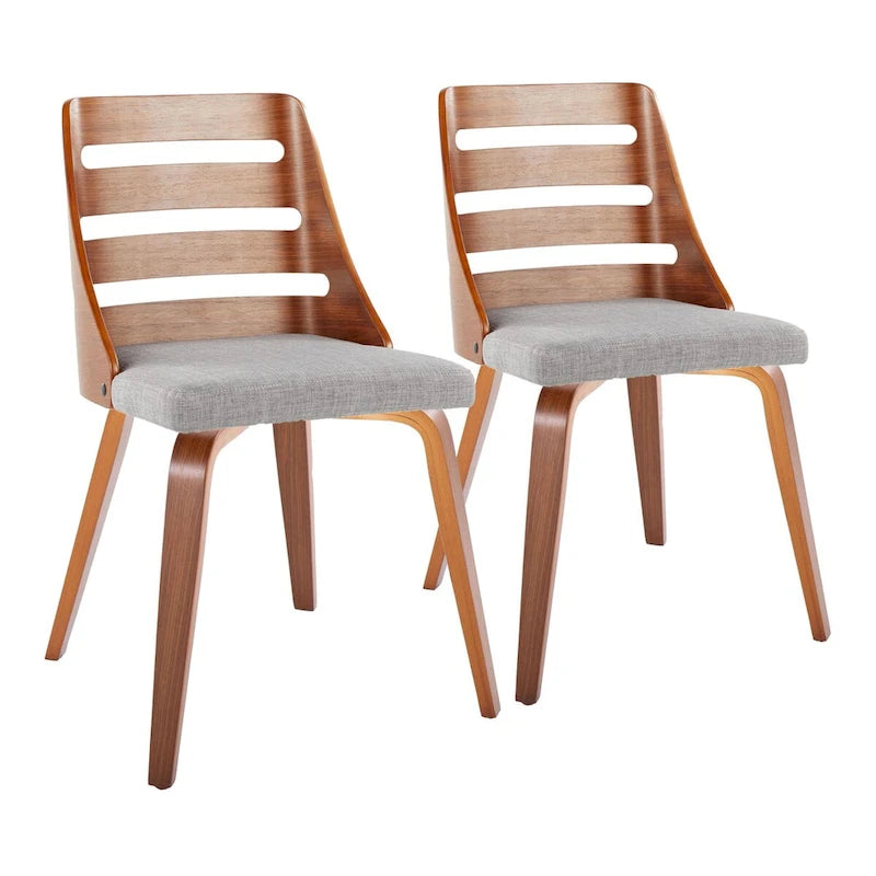 Chaises de salle à manger/d'appoint avec pieds en bois courbé (Lot de 2)