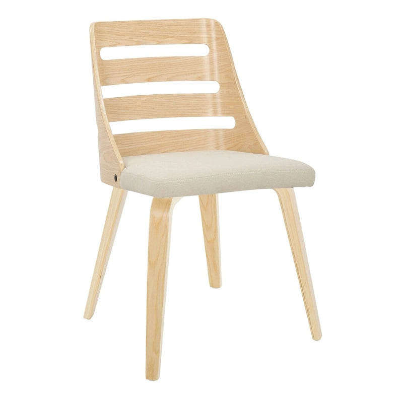 Chaises de salle à manger/d'appoint avec pieds en bois courbé (Lot de 2)