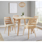 Chaises de salle à manger/d'appoint avec pieds en bois courbé (Lot de 2)