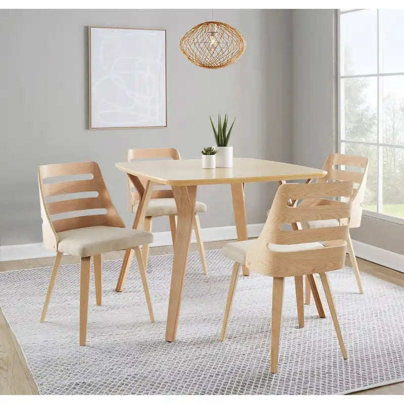 Chaises de salle à manger/d'appoint avec pieds en bois courbé (Lot de 2)