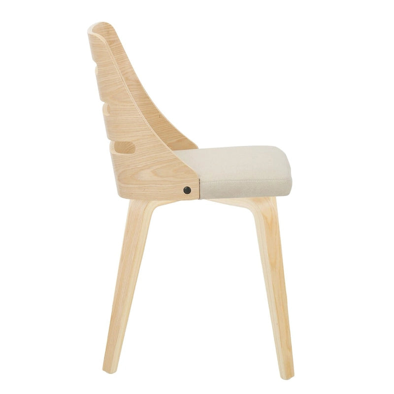 Chaises de salle à manger/d'appoint avec pieds en bois courbé (Lot de 2)