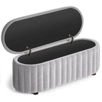 46.1 Banc de rangement rembourré avec charnière de sécurité pour chambre à coucher, salon, entrée