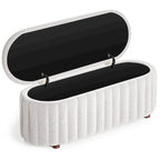 46.1 Banc de rangement rembourré avec charnière de sécurité pour chambre à coucher, salon, entrée