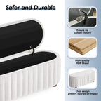46.1 Banc de rangement rembourré avec charnière de sécurité pour chambre à coucher, salon, entrée