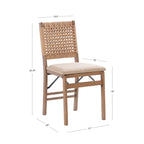 Chaise de salle à manger pliante en osier naturel (lot de 2)