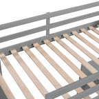 Lit mezzanine double avec échelle, étagères, cadre de lit mezzanine en bois massif avec bureau à 4 tiroirs, sommier tapissier non requis