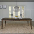 Table rectangulaire à pieds marron rustique