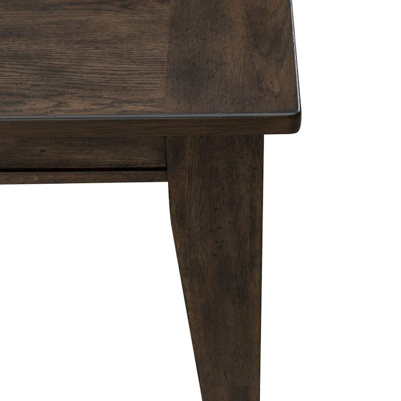 Table rectangulaire à pieds marron rustique