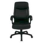 Chaise de direction ergonomique haute en éco-cuir noir Work Smart