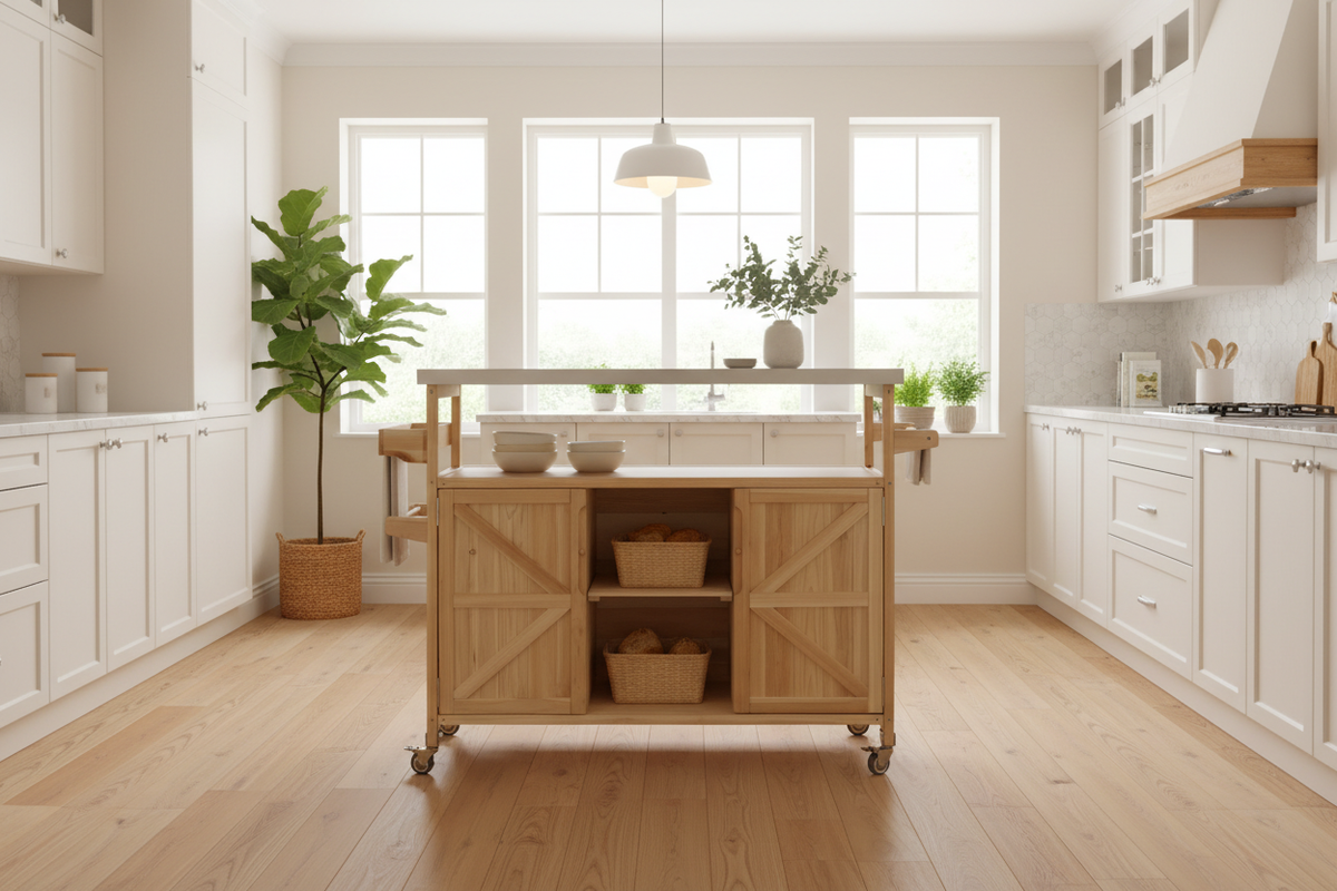 Natural Wood Kitchen Island Banner